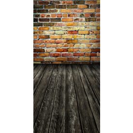   Vinyl háttér fotózáshoz.Tégla falat ábrázoló fotó háttér 150cm(sz) x 210cm(m) A16-369