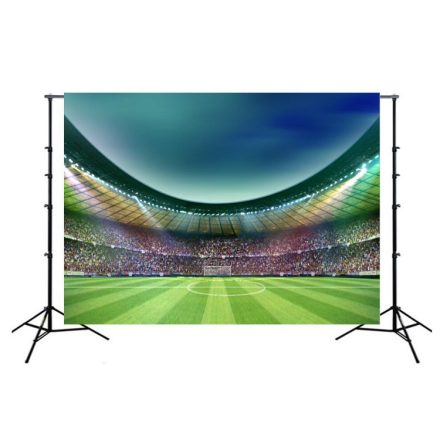 Vinyl háttér fotózáshoz. Futball stadiont ábrázoló stúdió háttér 150cm(m) x 210cm(sz)Aa-2799