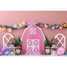   Vinyl háttér fotózáshoz.Lila pajtát ábrázoló fotó háttér 150cm(m) x 210(sz) Ac-3503