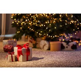   Vinyl háttér fotózáshoz.Karácsonyi ajándékokat ábrázoló fotó háttér 150cm(m) x 210(sz) Ah-9780