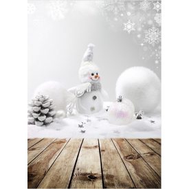   Vinyl háttér fotózáshoz. Hóemberes fotó háttér 150cm(sz) x 210cm(m)Asd-154