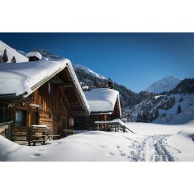   Vinyl háttér fotózáshoz.Havas házakat ábrázoló fotó háttér 150cm(m) x 210(sz) Axj-0025