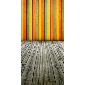   Vinyl háttér fotózáshoz.Színes deszka falat ábrázoló fotó háttér 180cm(sz) x 270cm(m)  B16-368