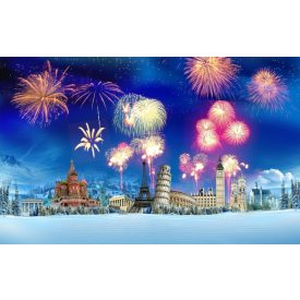   Vinyl háttér fotózáshoz.Tüzijátékos fotó háttér 180cm(m) x 270(sz) Bsd-501