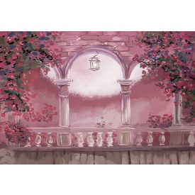   Vinyl háttér fotózáshoz.Festett teraszt ábrázoló stúdió háttér fotó háttér 200cm(m) x 300(sz) Ccc-1235